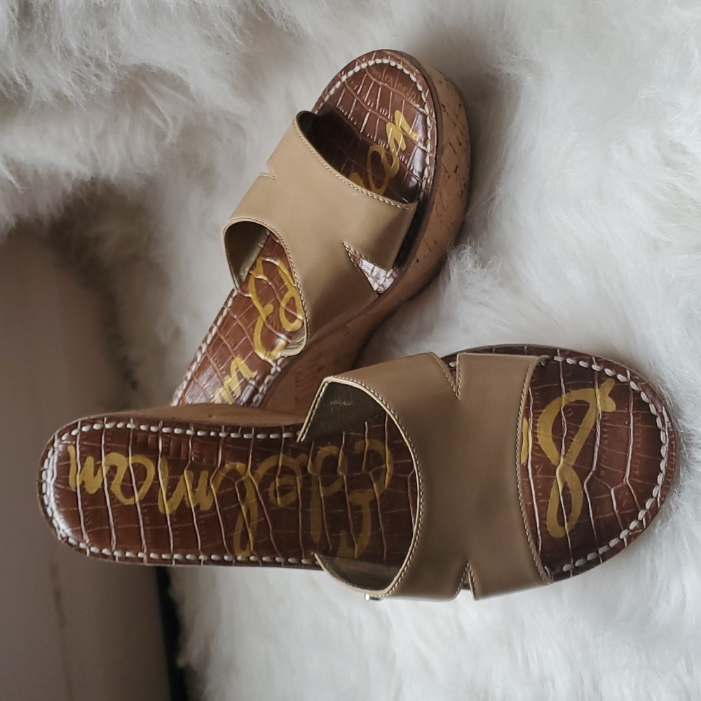 Sam Edelman Reid Wedge Cork Slide on Sandals